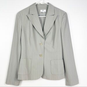Ann Taylor LOFT Pin Stripe Gray Wool Blend Blazer
